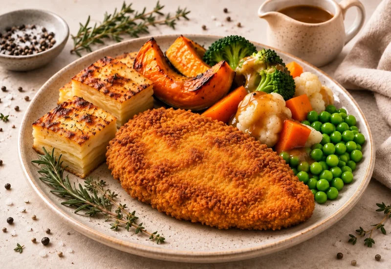 Crumbed Chicken Breast Roast Dinner