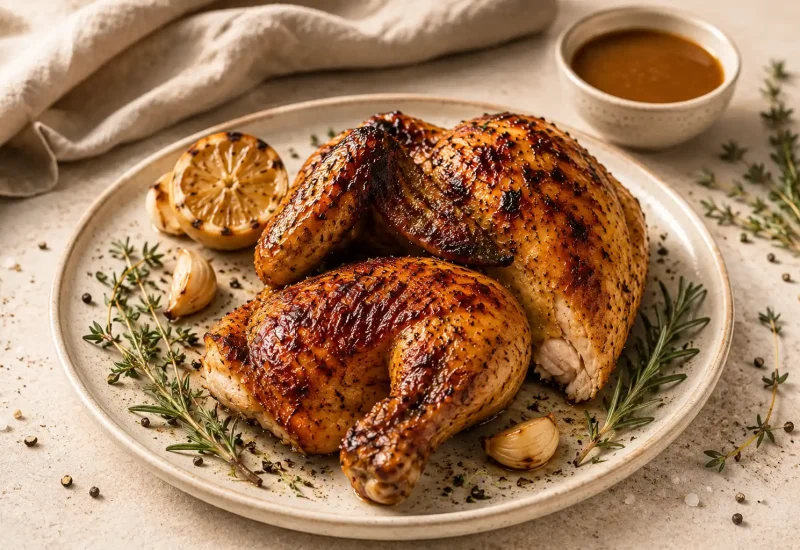 Half Oven Roasted BBQ Chicken